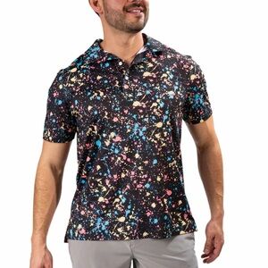 Men's Chubbies Splatter Polo Shirt size L